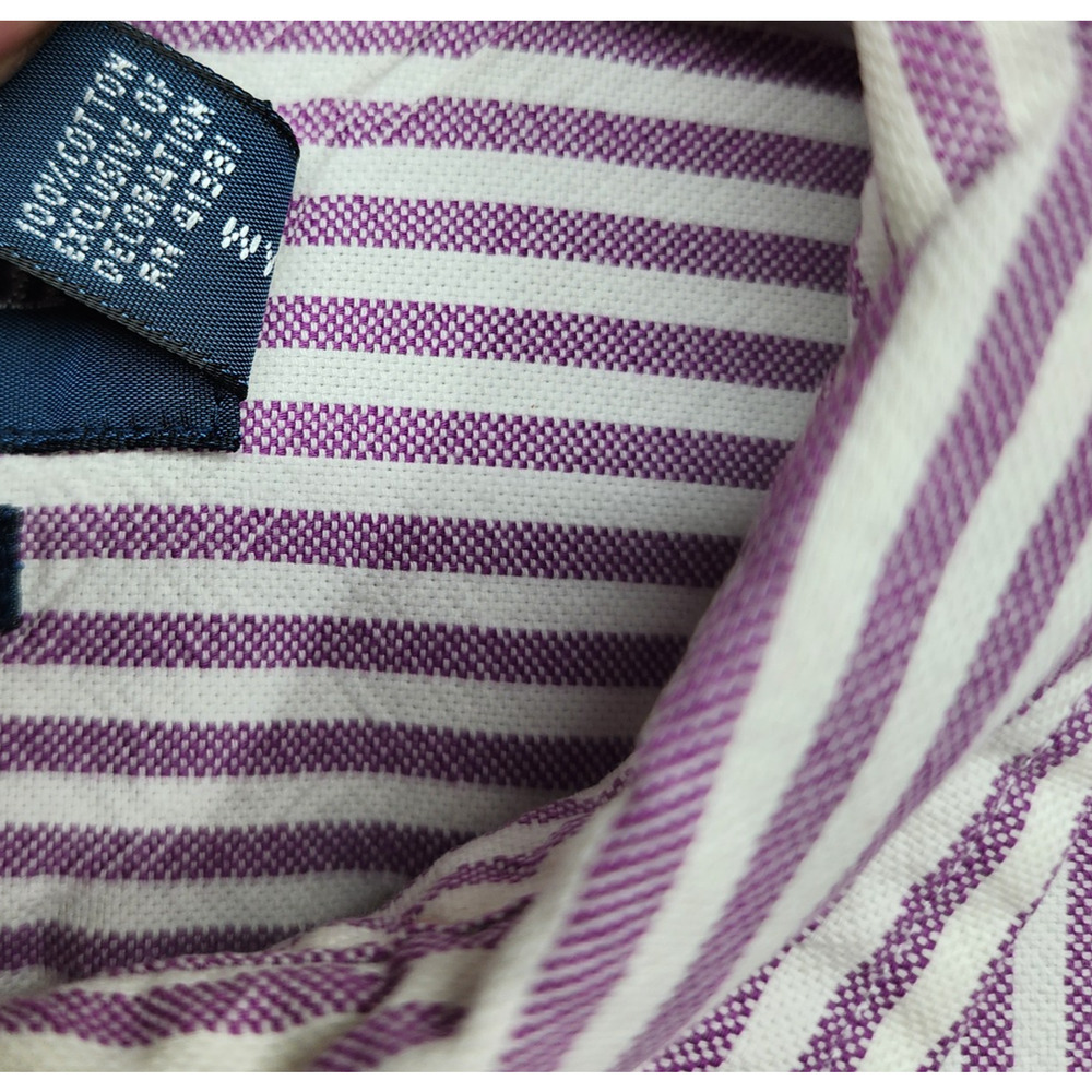 Ralph Lauren Classic Fit Shirt Men’s XXL Plum White Stripe Button Down Career - Picture 13 of 13